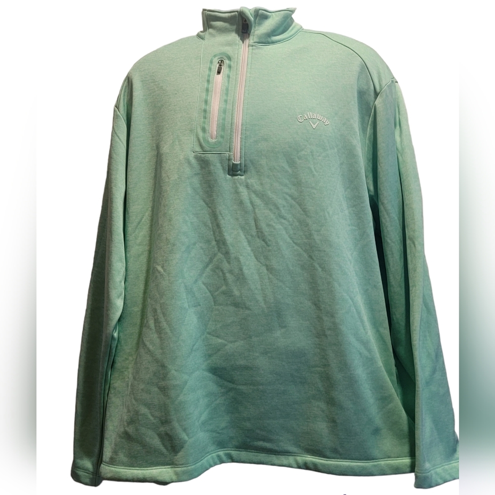 Callaway Mint Green Men's size XL Half Zip Up Pullover Sweatshirt